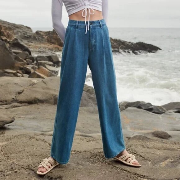 Aritzia Wilfred Free Jeans Sz 8 High Waist Wide Leg - Picture 4 of 15